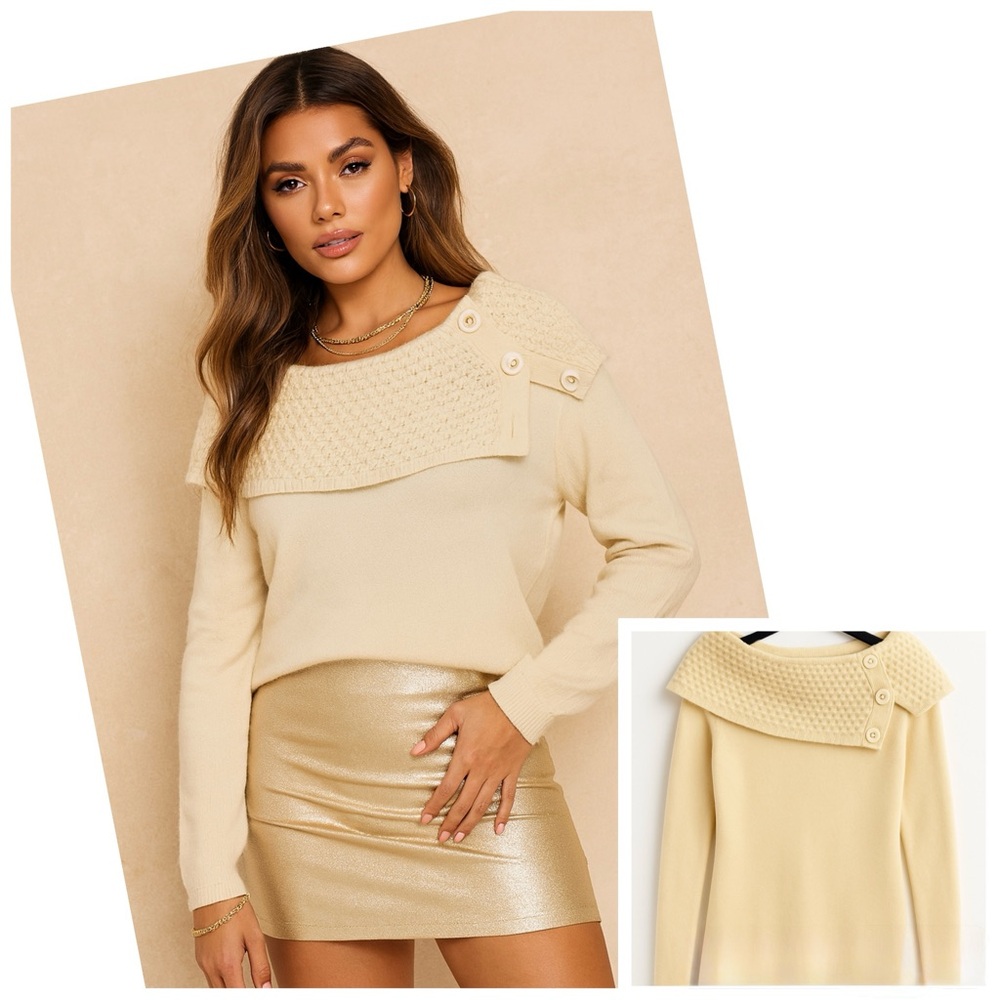 👉 Ann Taylor Vintage Cashmere Cream Sweater | Chic Glam